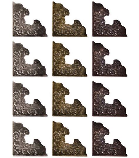 Tim Holtz Idea Ology 12pc Antique Metallic Photo Corners 